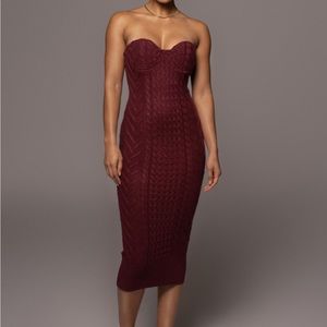 JLUXLABEL - Berry Shades Of You Bustier Dress (Medium)